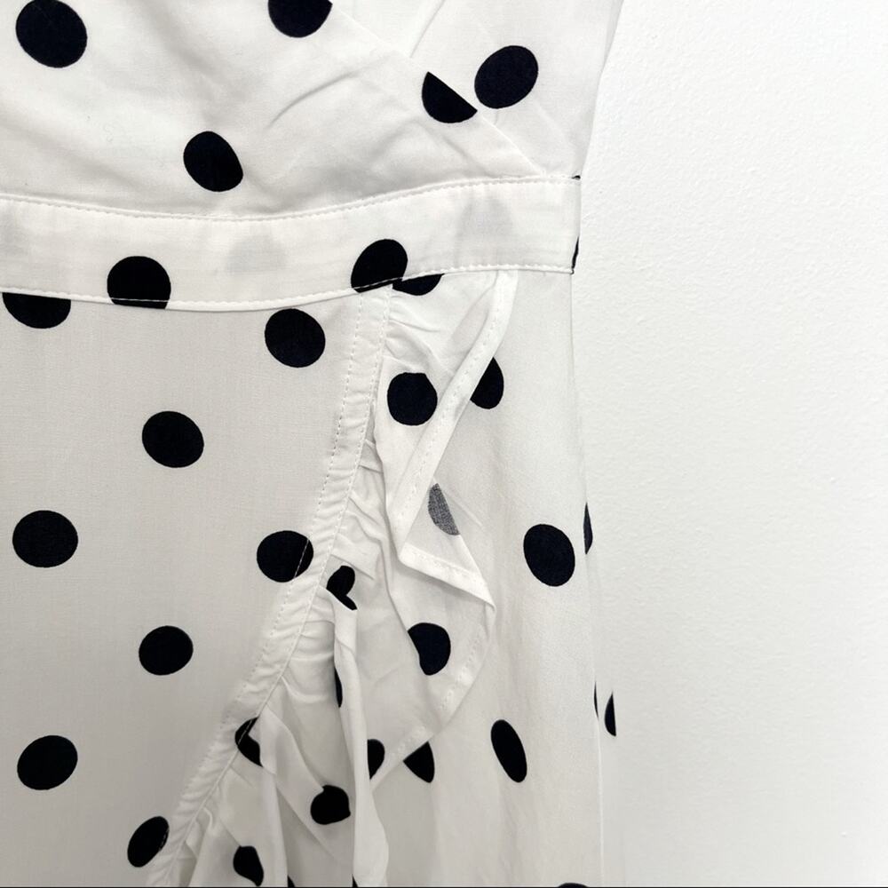 J. Crew Faux Wrap Dress Fawn Polka Dot - Picture 4 of 10